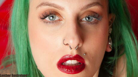 Club Leather Restrained picture collection featuring randy babe in sex with bondage